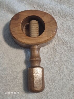 Vintage Wooden Screw Nutcracker Heavy Hardwood Tool Rustic Kitchen Decor